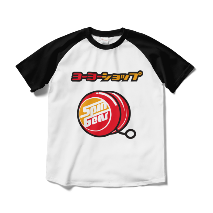 ラグランTシャツ - M - ホワイト×ブラック