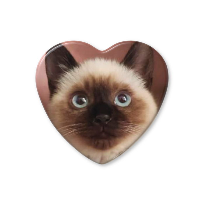 ハート缶バッジ - 57 × 52.5mm