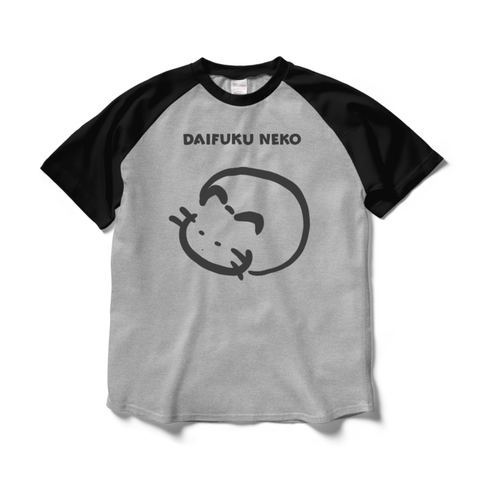 ラグランTシャツ - L - 杢グレー×ブラック