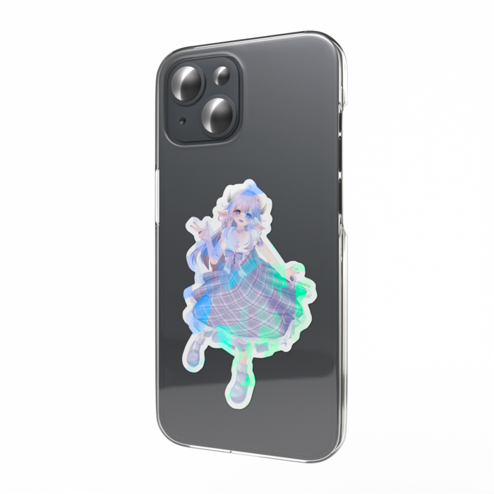 新メガネ立ち絵 ホログラムスマホステッカー - W55 × H91mm