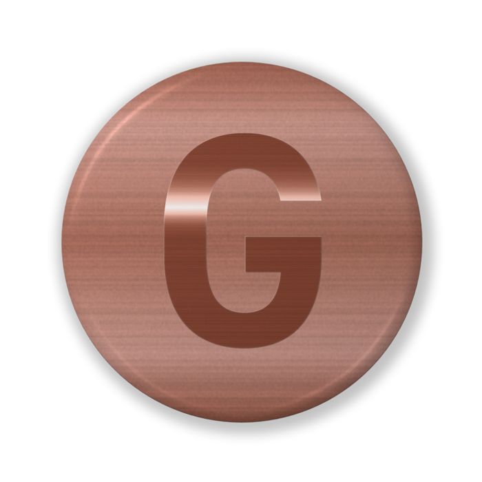 【G(ジー)】〈ブロンズグラフィック〉缶バッジ- 32mm