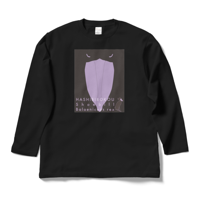ロングスリーブTシャツ - L - ブラック-紫
