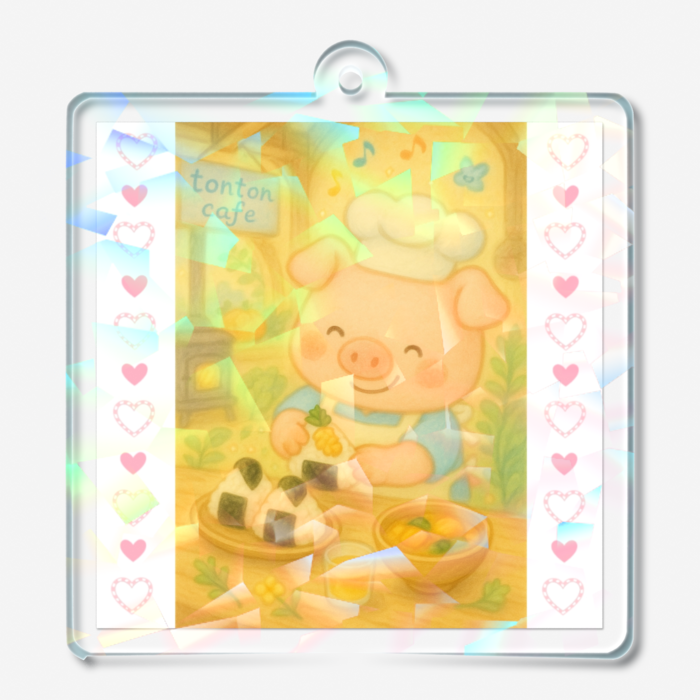 ホログラムアクリルキーホルダー - 50 × 50mm