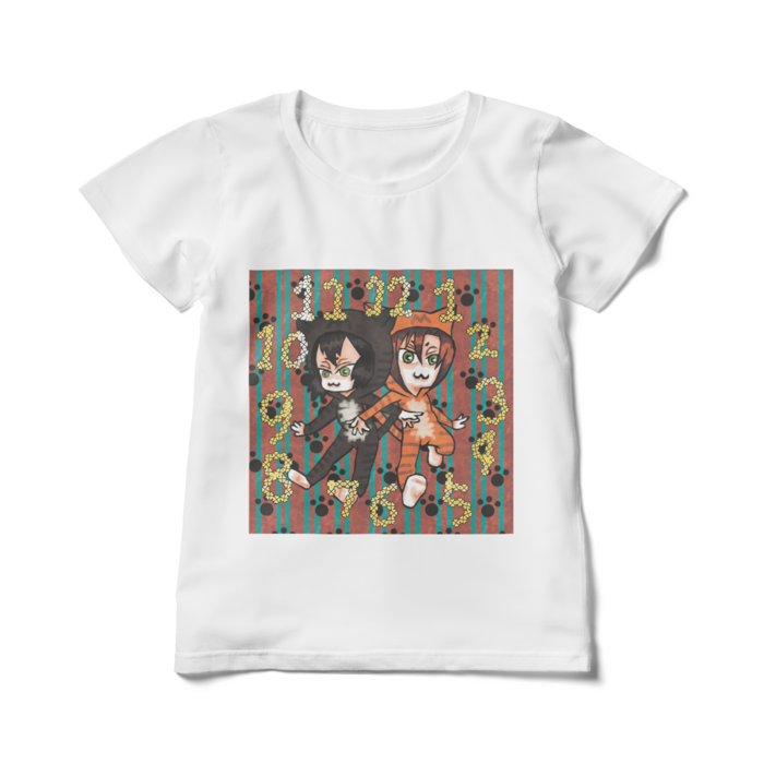 レディースTシャツ - L - 白_チョコミント味(両面)
