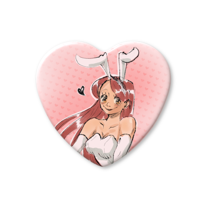 ハート缶バッジ - 57 × 52.5mm