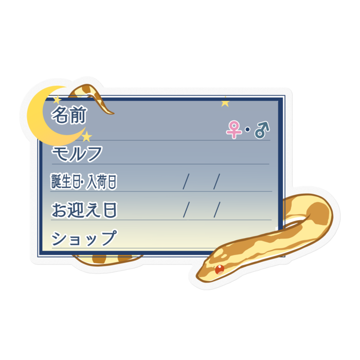 【🐍お名前ステッカー】コーンスネーク(バター)-夜