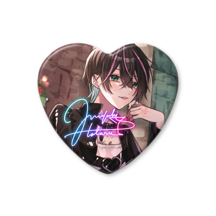 ハート缶バッジ - 57 × 52.5mm