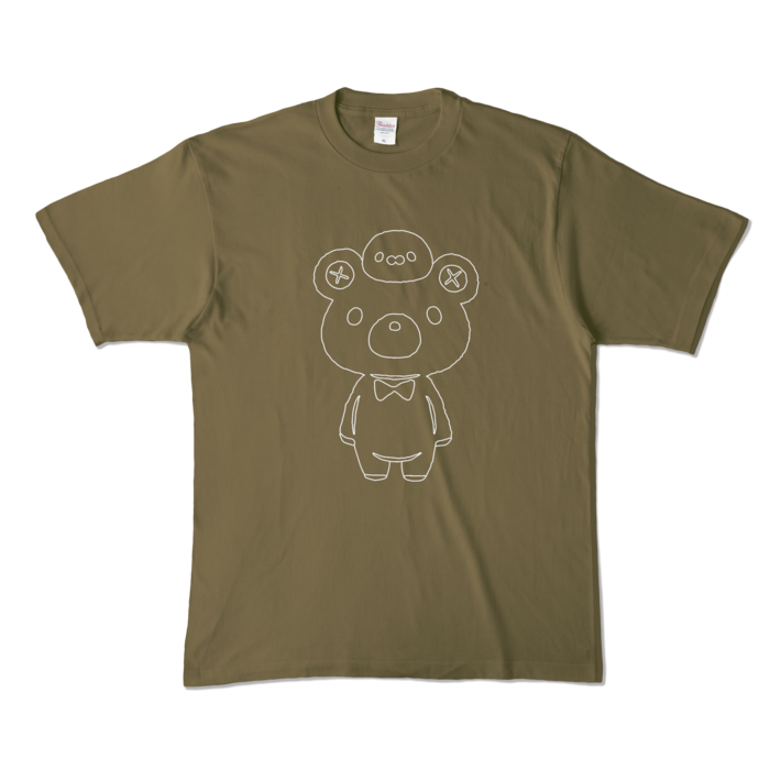 まんじゅうカラーTシャツ - XL - オリーブ (濃色)