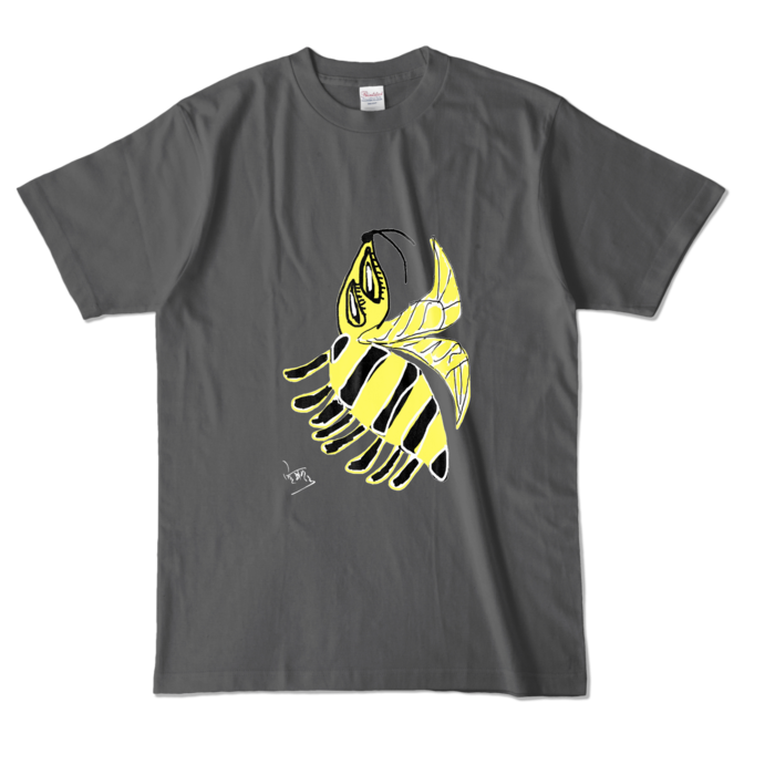 ハチTシャツ - L - チャコール (濃色)