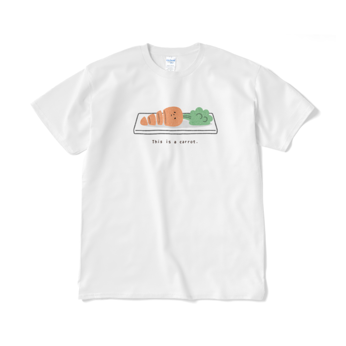 切られた人参（カラー）Tシャツ - XL - ホワイト