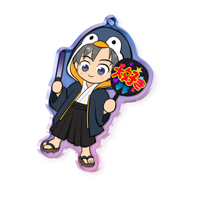 オーロラアクリルキーホルダー - 70 × 70mm