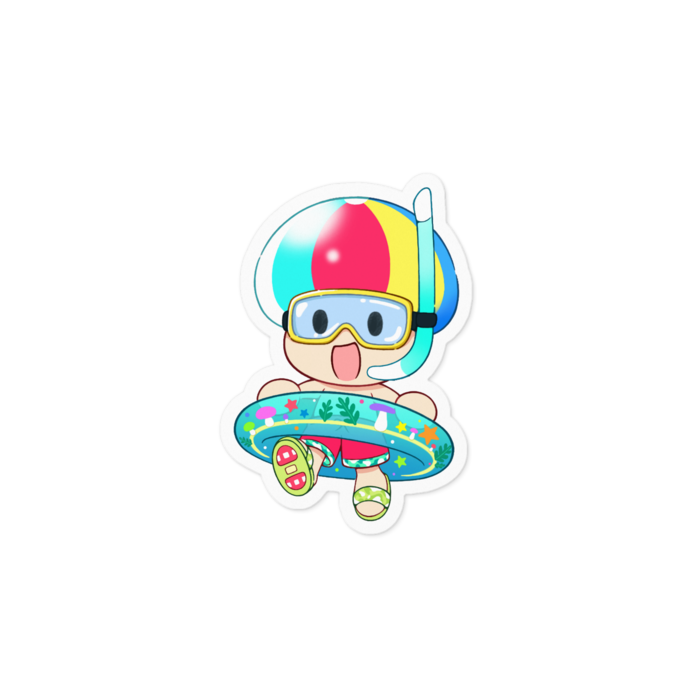 【夏限定】たちばな【加害者】ステッカー 背景色：ホワイト（100x100mm）