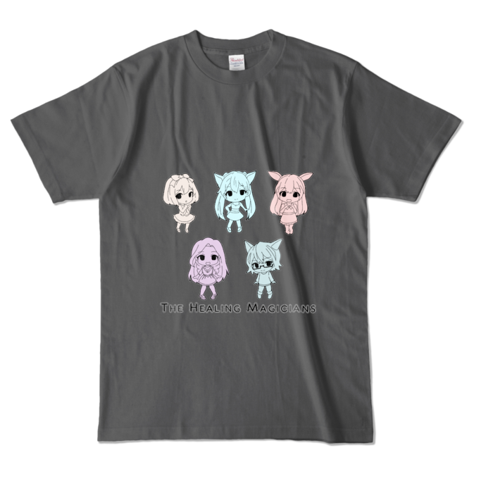 カラーTシャツ - L - チャコール/モノトーン柄