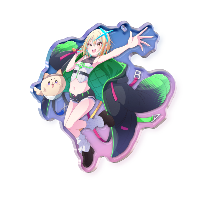 オーロラアクリルキーホルダー - 70 × 70mm