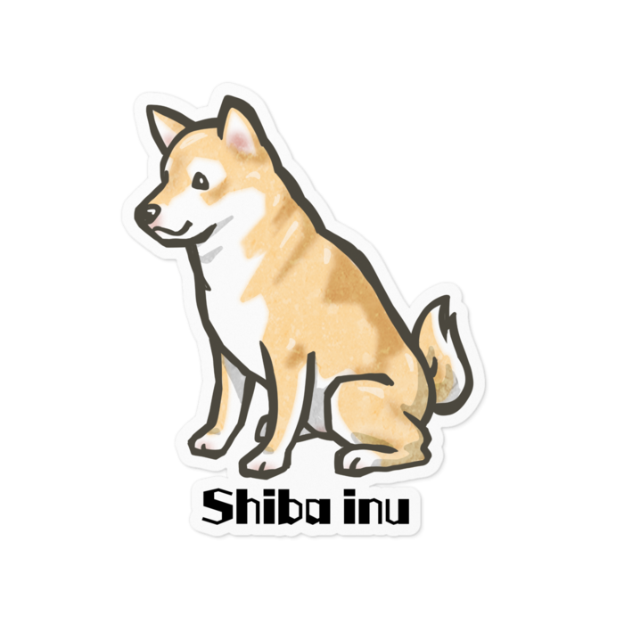 柴犬ステッカー - 100 x 100 (mm)