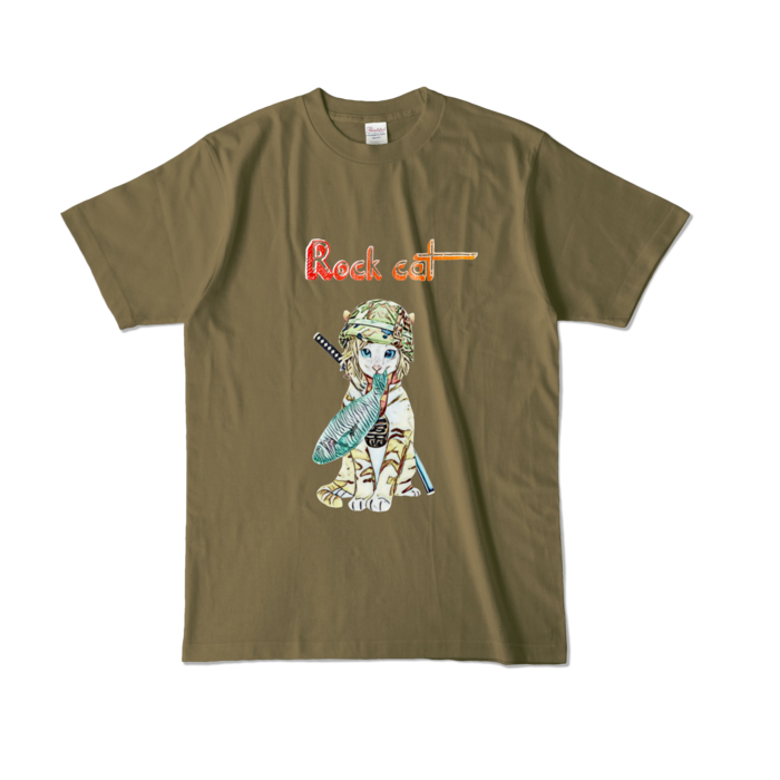 カラーTシャツ - L - オリーブ (濃色)