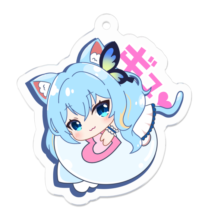 【「ギュ♥」ピング文字】アクリルキーホルダー - 50 x 50 (mm)