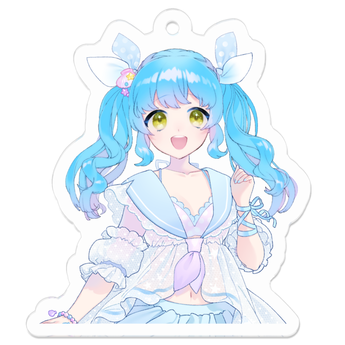 夏アクリルキーホルダー - 50 x 50 (mm)