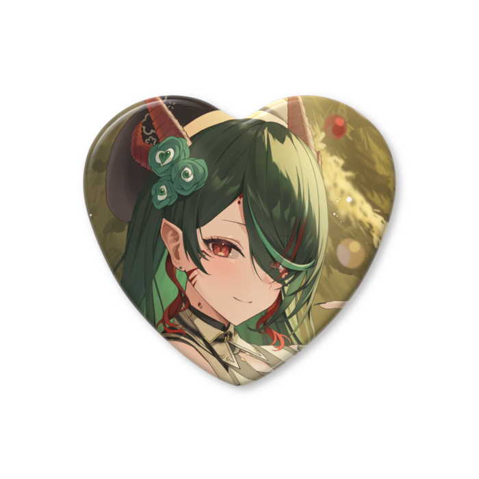 ハート缶バッジ - 57 × 52.5mm