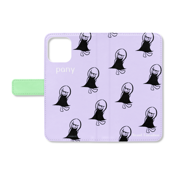 手帳型iPhoneケース - iPhone12 ProMax - ストラップ穴 なし(パープル)