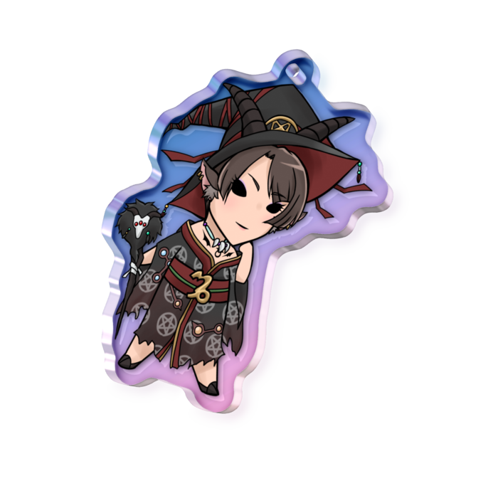 オーロラアクリルキーホルダー - 50 × 50mm