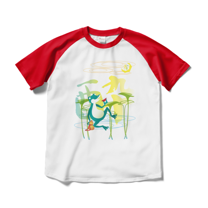 ラグランTシャツ - M - ホワイト×レッド