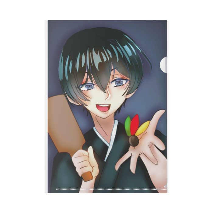 羽子板持ってる少年