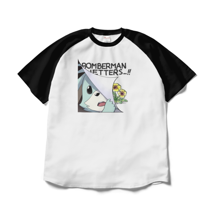 ラグランTシャツ - XL - ホワイト×ブラック