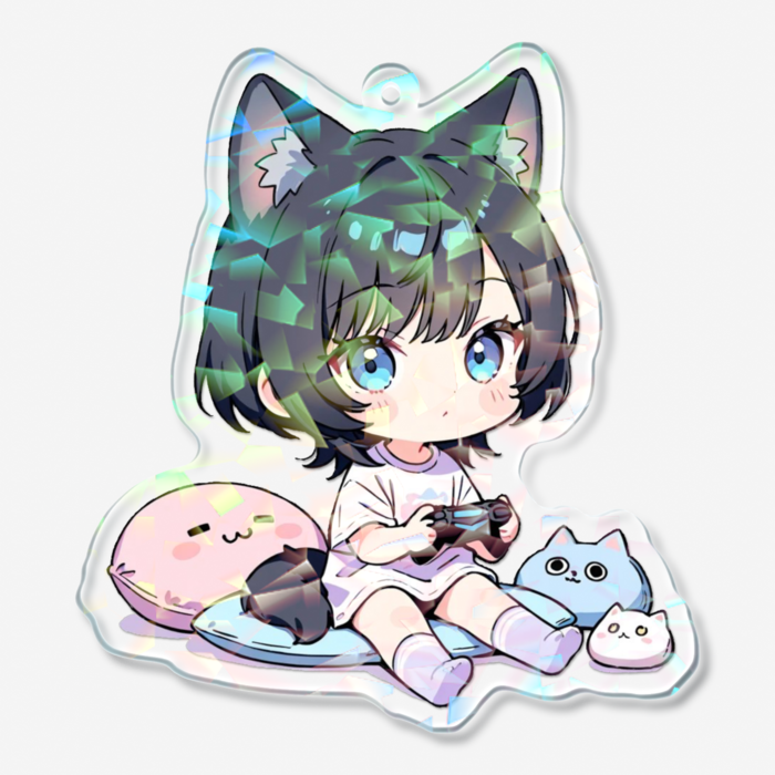 ホログラムアクリルキーホルダー - 70 × 70mm