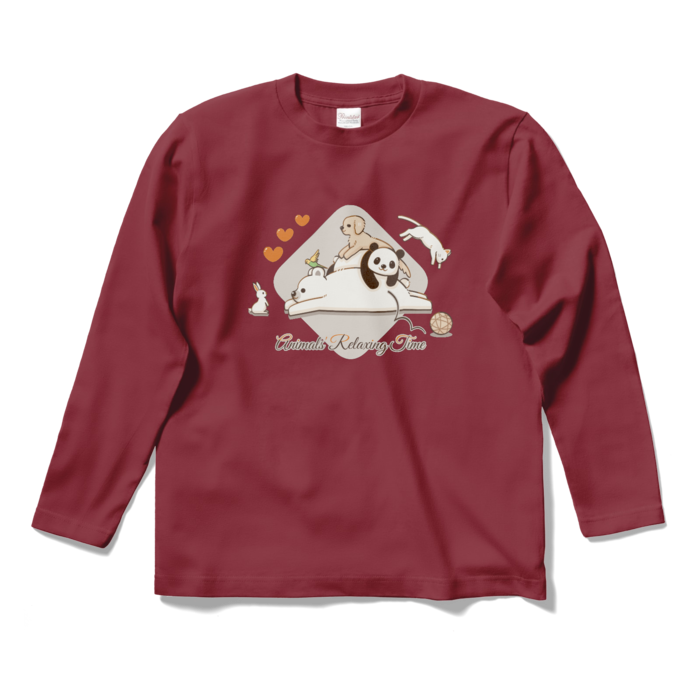 ロングスリーブTシャツ　バーガンディ　S
