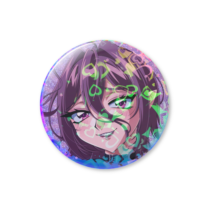 ハートホログラム缶バッジ - 56mm