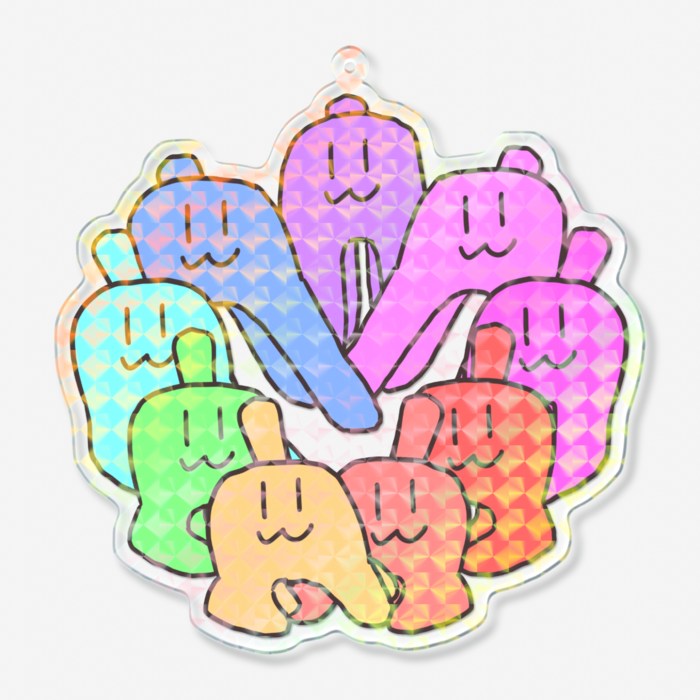 ホログラムアクリルキーホルダー 100 × 100mm(モザイク)