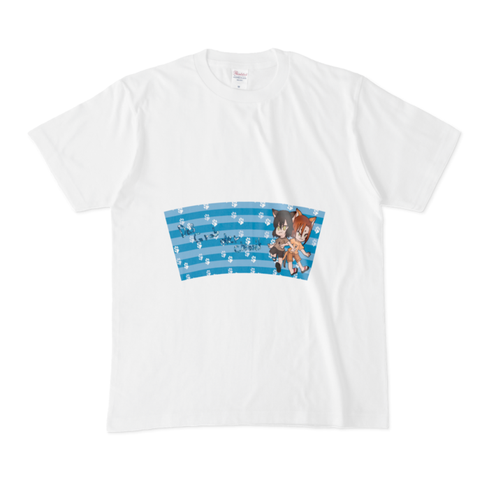 Tシャツ - M - 白_猫兄弟(両面)