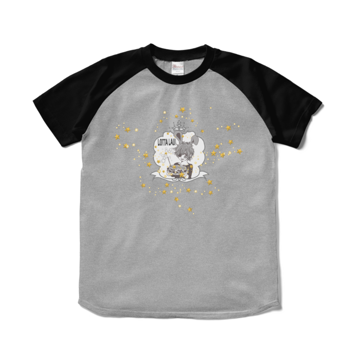 ラグランTシャツ - S - 杢グレー×ブラック