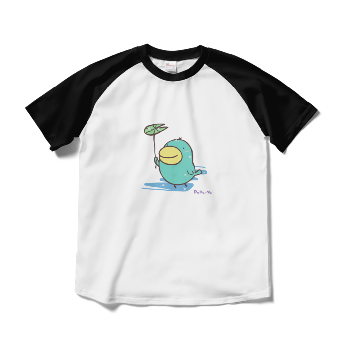 ラグランTシャツ - M - ホワイト×ブラック