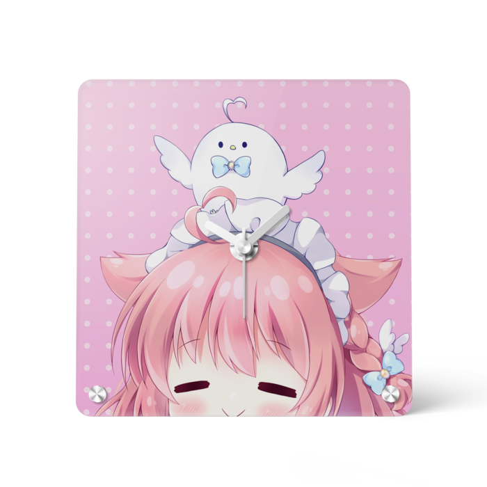 アクリル時計(ハト乗せのほほんVer) 150x150mm(1)