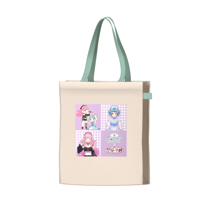 ツートンカラーバッグ - グリーン - W34 × H41 × D14cm