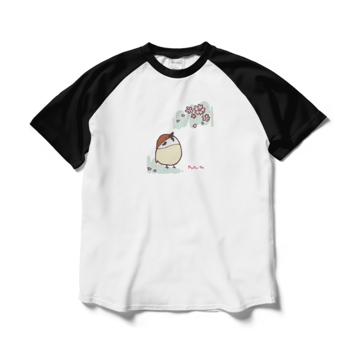 ラグランTシャツ - L - ホワイト×ブラック