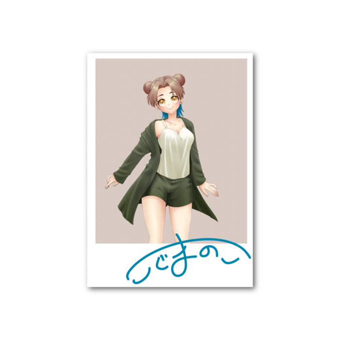 のこ チェキ風カード(サイン入り) 微笑み