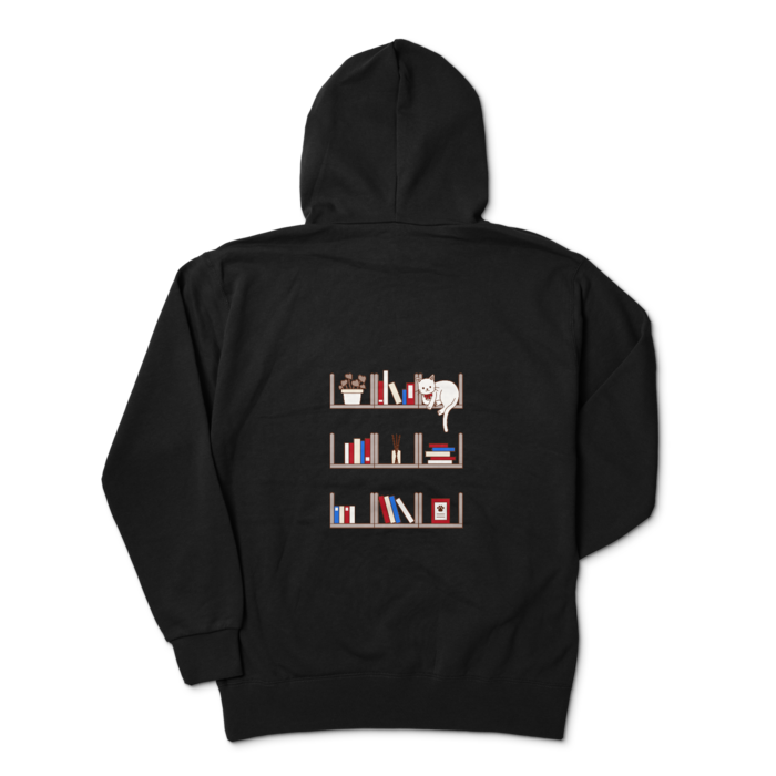 ジップパーカー　黒色　XL