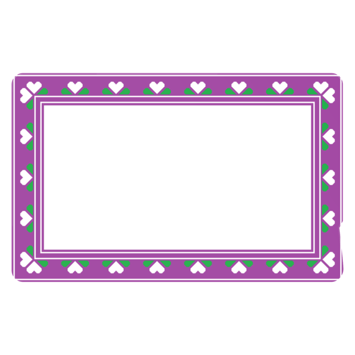 ハートフレームのICカードステッカー(パープル系)