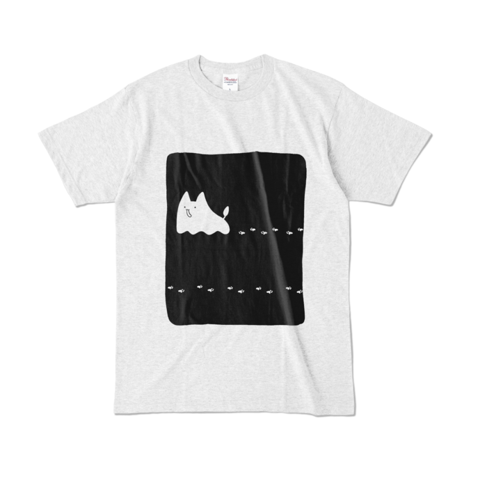 うぃろぬこTシャツ - L - アッシュ (淡色)