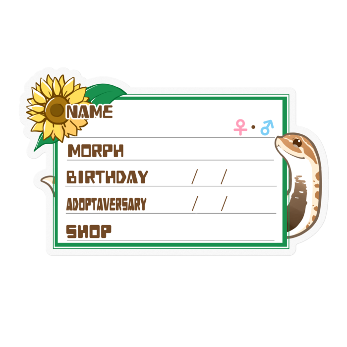 【🐍お名前ステッカー】シシバナ(アナコンダ) ‐ひまわり(英語)