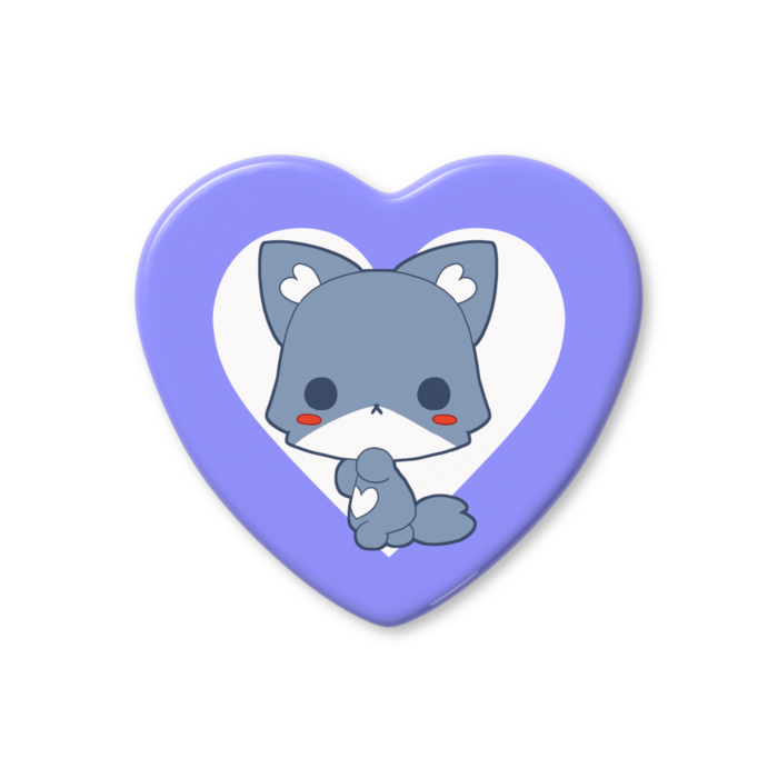 ハート缶バッジ - 57 × 52.5mm