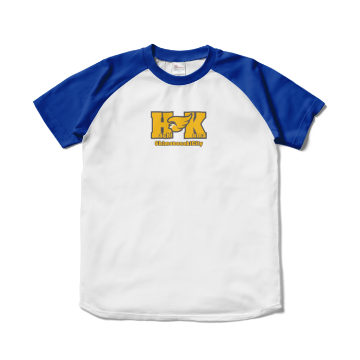 ラグランTシャツ - S - ホワイト×ロイヤルブルー