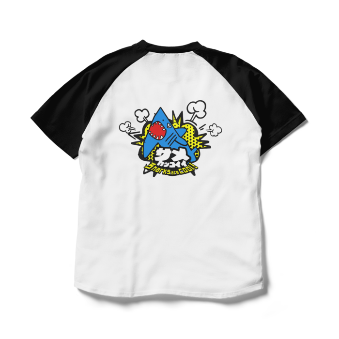 ラグランTシャツ - L - ホワイト×ブラック