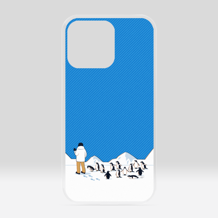 クリアiPhoneケース　青色　iPhone 13Pro