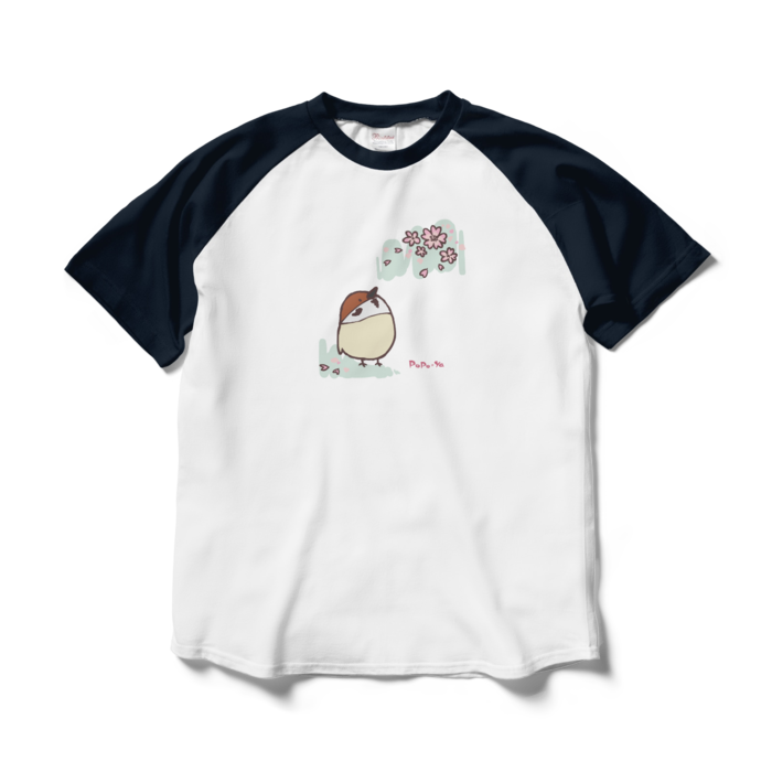 ラグランTシャツ - L - ホワイト×ネイビー