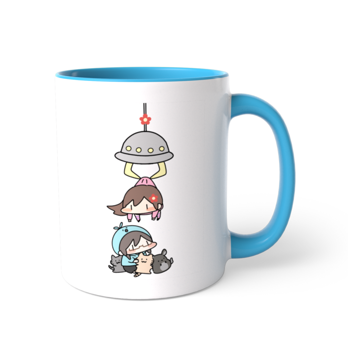 ゆか。 水色 ツートンカラーマグカップ - 直径 8.2cm / 高さ 9.5cm(2)