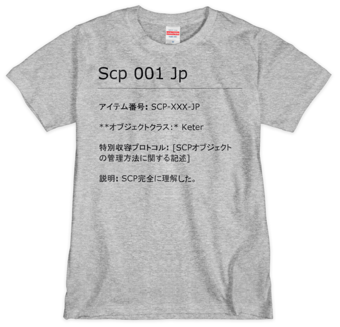 SCP完全に理解した Tシャツ グレー 1色刷 - M